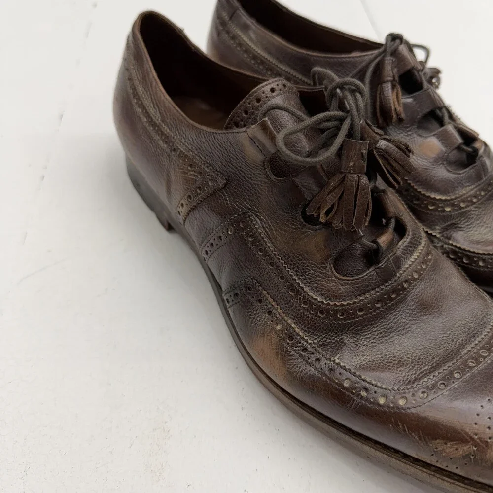 Church's Co Shanghai Brown Glacé Derby Dress Shoes Mens Size 12